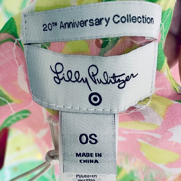 NWT LILLY PULITZER 20th Anniversary Target Collection Sequin FLAMINGO SCARF O/S - Picture 9 of 13